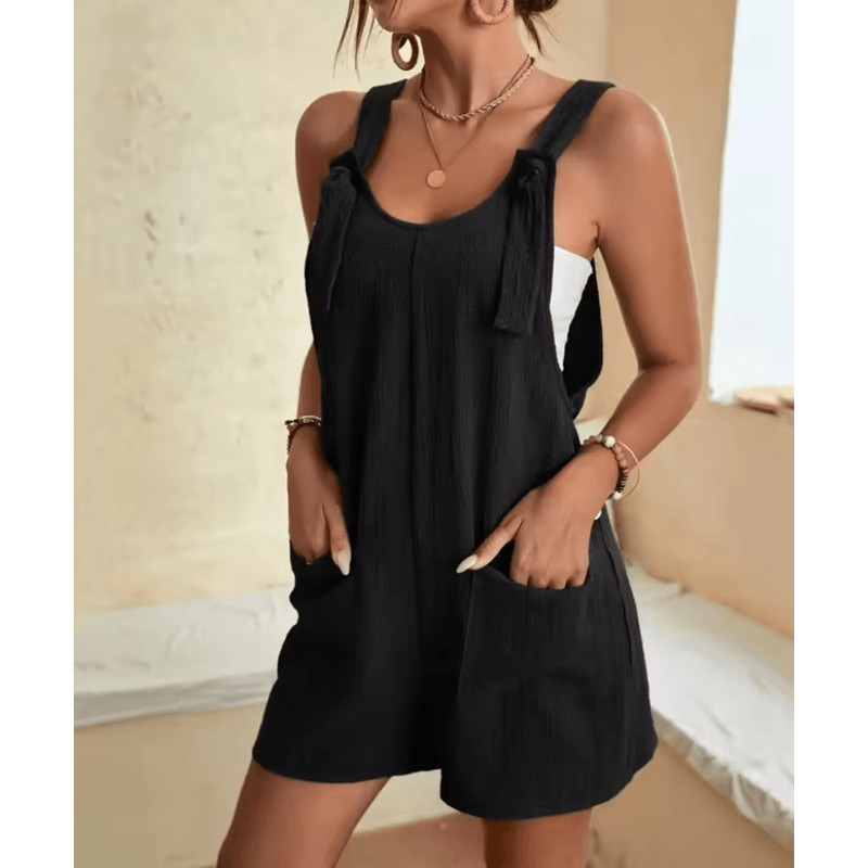 Womens Sleeveless Casual Summer Jumpsuit With Pockets For Street And Office Wear 0