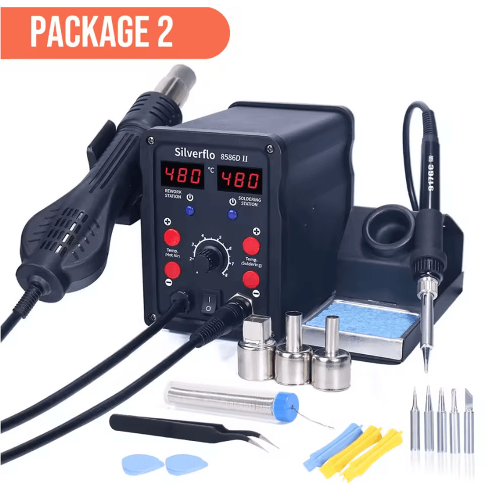 2 In 1 Silverflo 8586D Hot Air And Soldering Station With Dual Digital Display 3