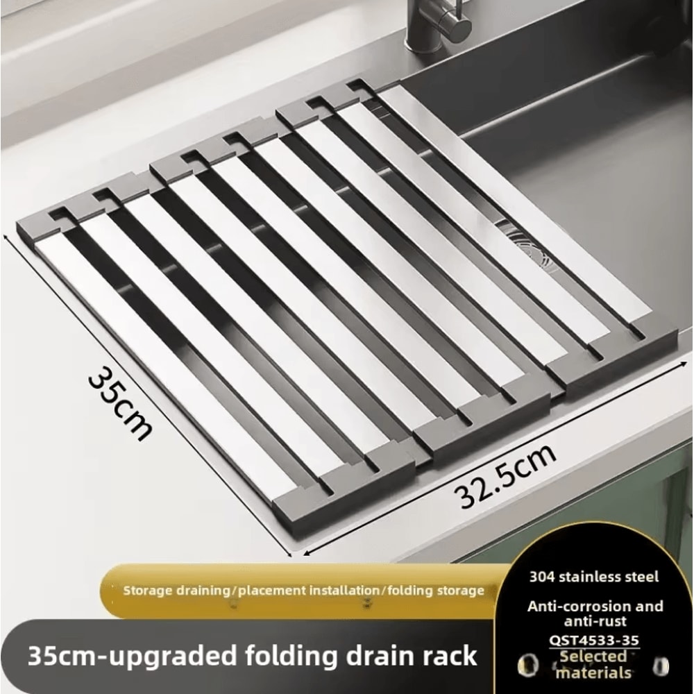 Adjustable Stainless Steel Sink Rack Dish Drying Organizer 2