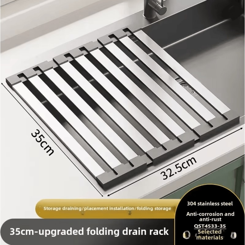 Adjustable Stainless Steel Sink Rack Dish Drying Organizer 2