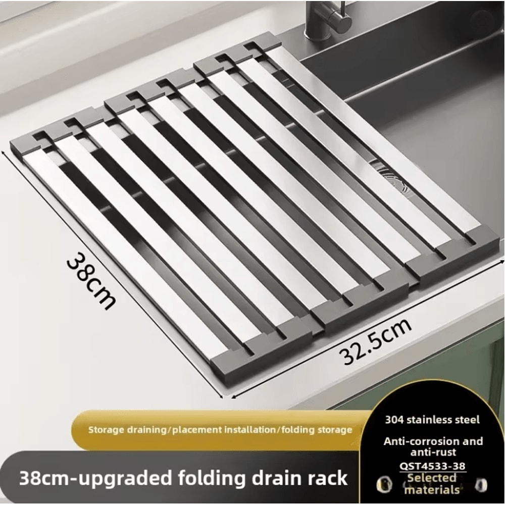 Adjustable Stainless Steel Sink Rack Dish Drying Organizer 3