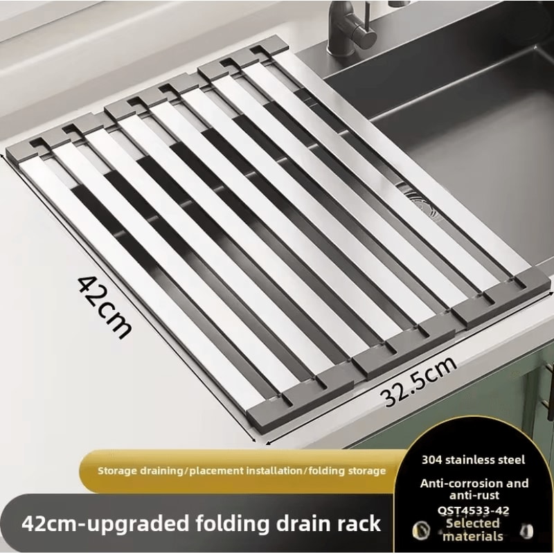 Adjustable Stainless Steel Sink Rack Dish Drying Organizer 5