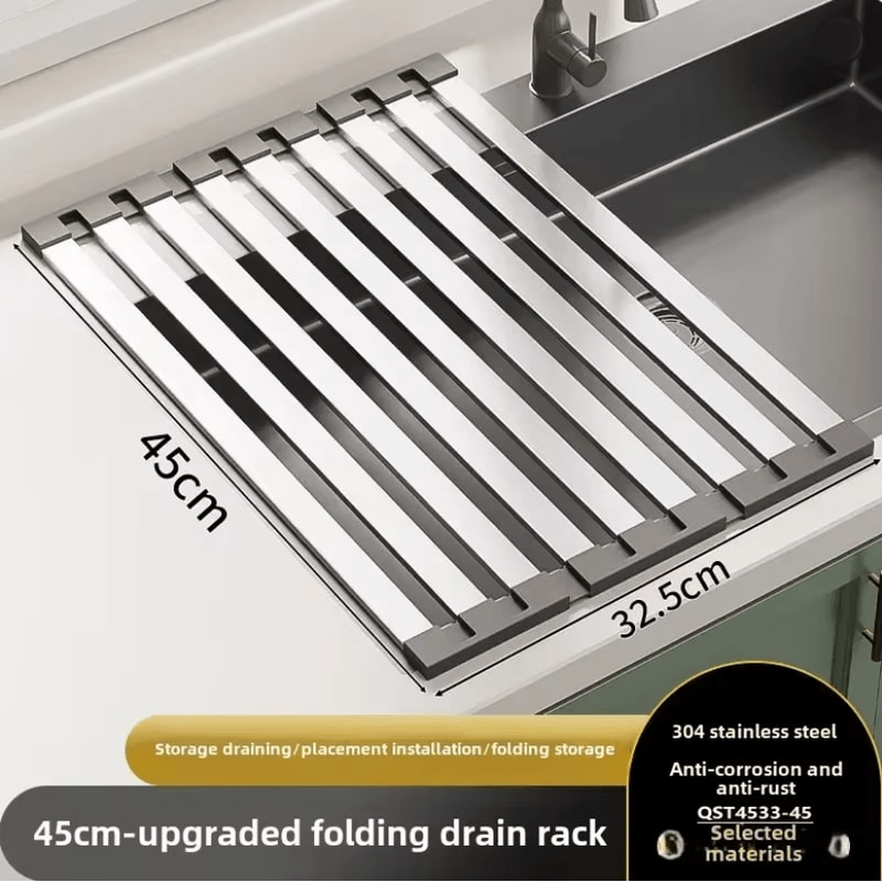 Adjustable Stainless Steel Sink Rack Dish Drying Organizer 6