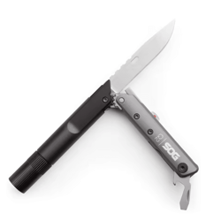 precision edge q2 edc multitool pen with flashlight, knife & screwdriver
