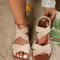 Everyday Ease Elastic Cross Strap Flat Sandals Women 0