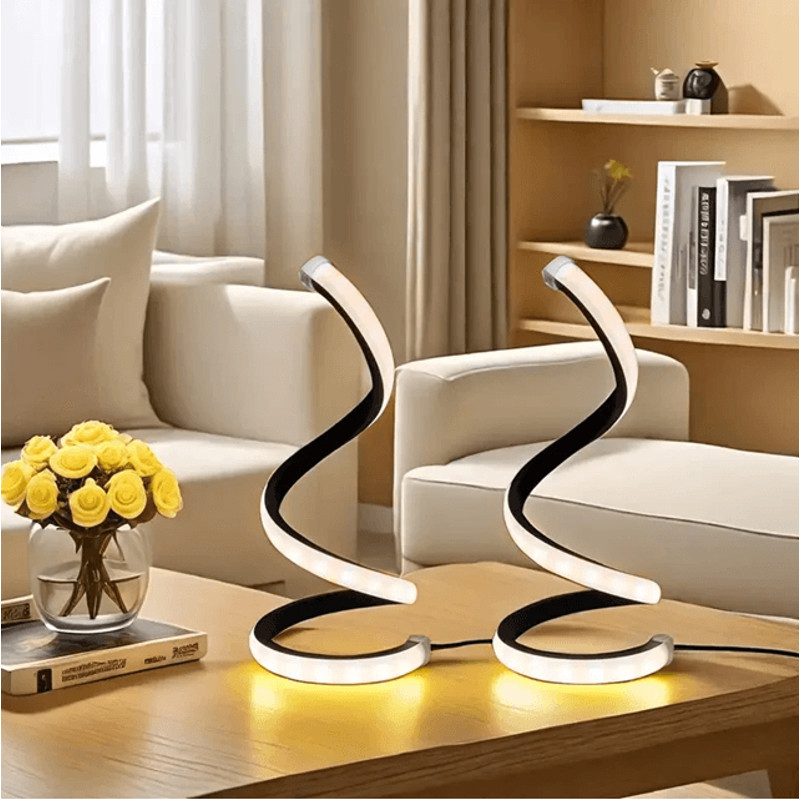 Sleek Spiral LED Table Lamp Touch Dimmable Bedside Light 1