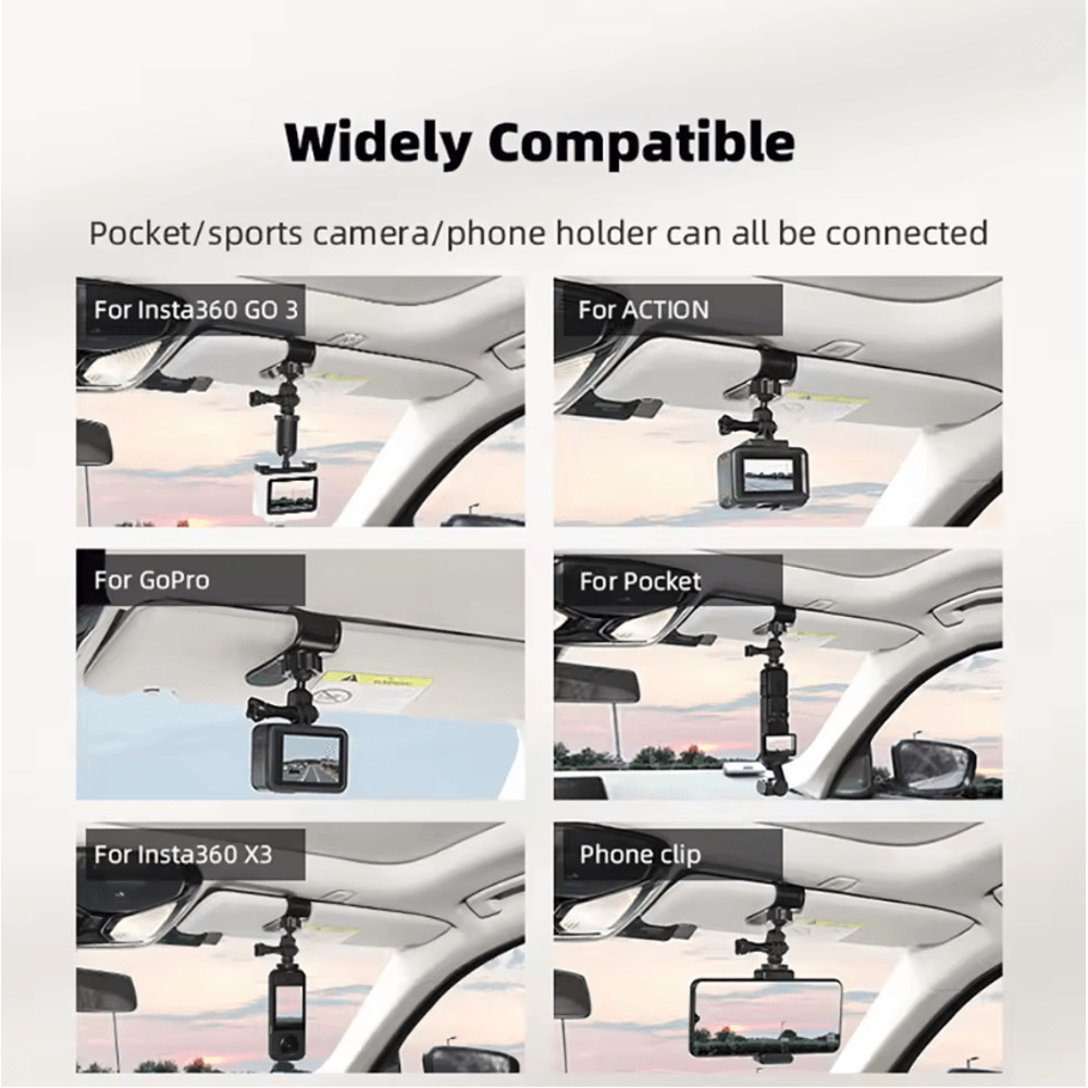 BRDRC Car Sun Visor Mount For Action Cameras And Smartphones 1