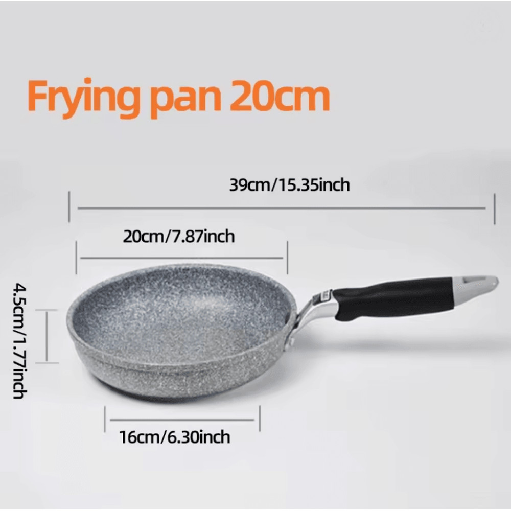 Durable Stone Coated Induction Frying Wok Pan For Home Kitchen Cooking 2