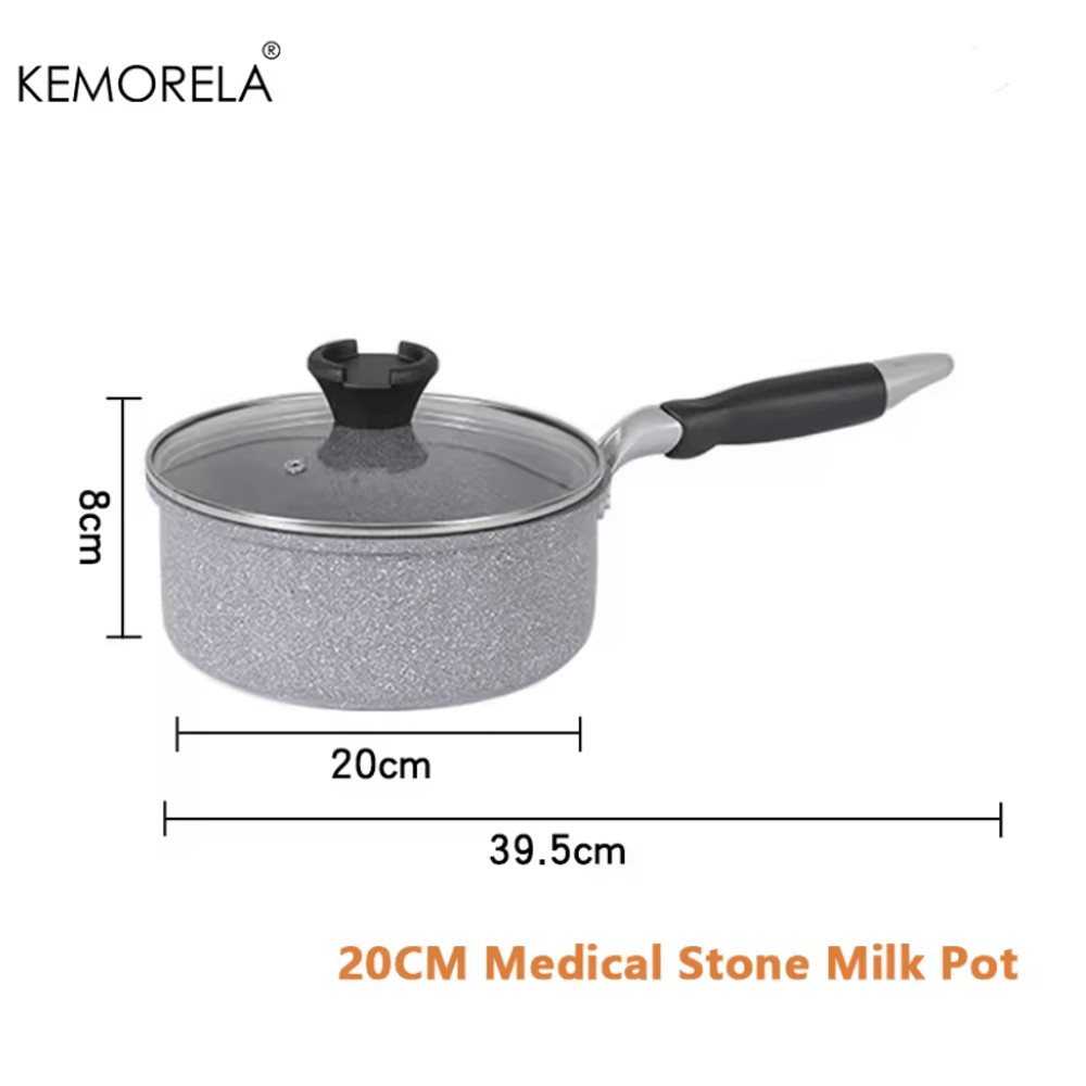 Durable Stone Coated Induction Frying Wok Pan For Home Kitchen Cooking 8