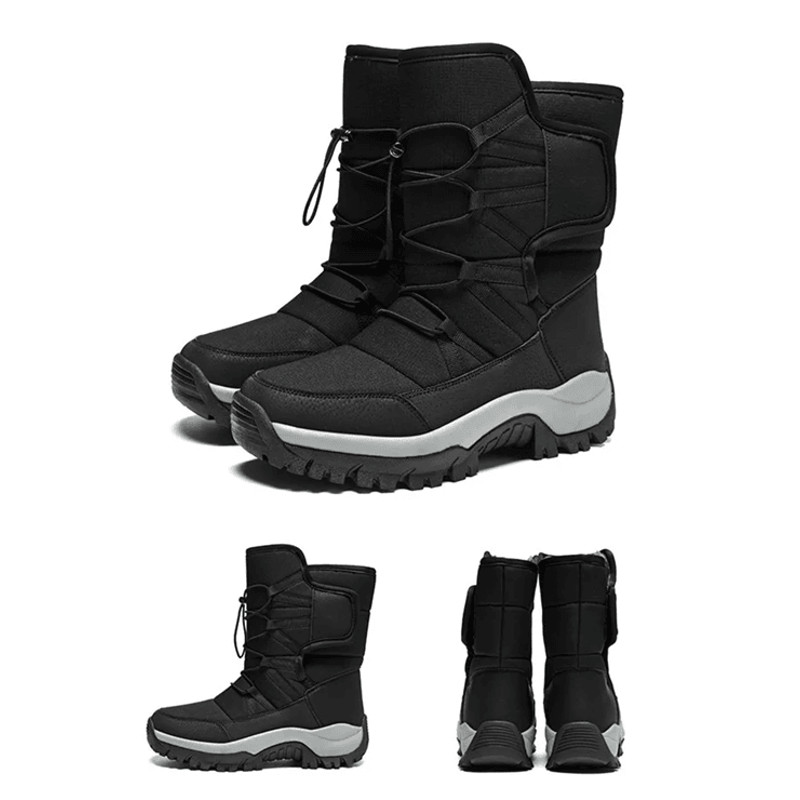 Mens Waterproof Plush Lined Winter Hiking Boots Outdoor Non Slip Snow Safety Boots 3