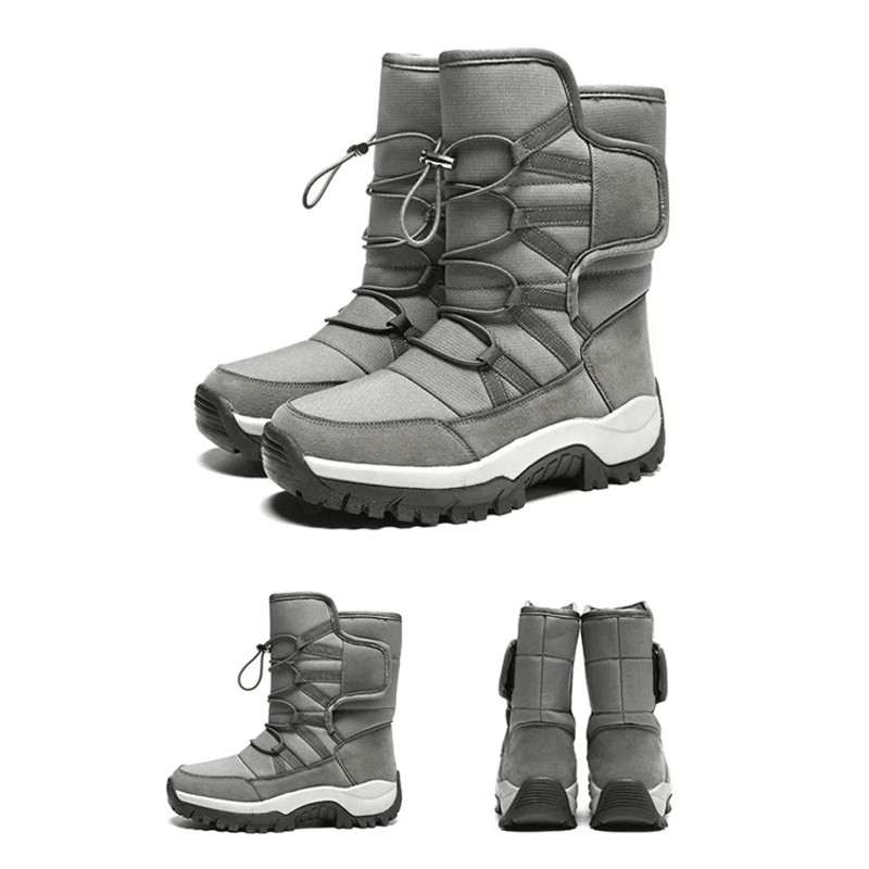 Mens Waterproof Plush Lined Winter Hiking Boots Outdoor Non Slip Snow Safety Boots 4