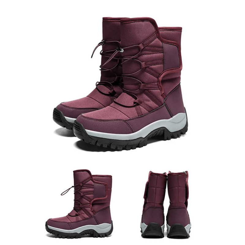 Mens Waterproof Plush Lined Winter Hiking Boots Outdoor Non Slip Snow Safety Boots 6