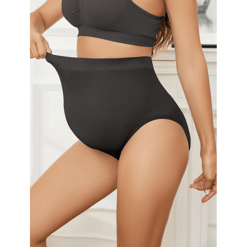 High Waist Seamless Maternity Underwear Briefs Pack Of 3 Comfortable Stretch Pregnancy Panties 0