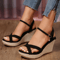 SunLuxe Waterproof Wedge Platform Sandals For Women Large Size 0