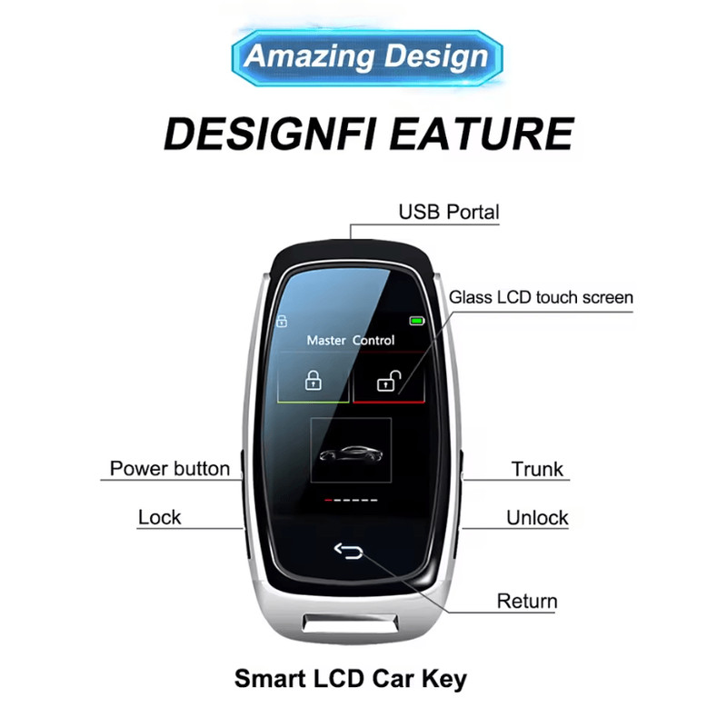 SmartGo CF920 LCD Smart Car Key Universal Keyless Entry Replacement 1