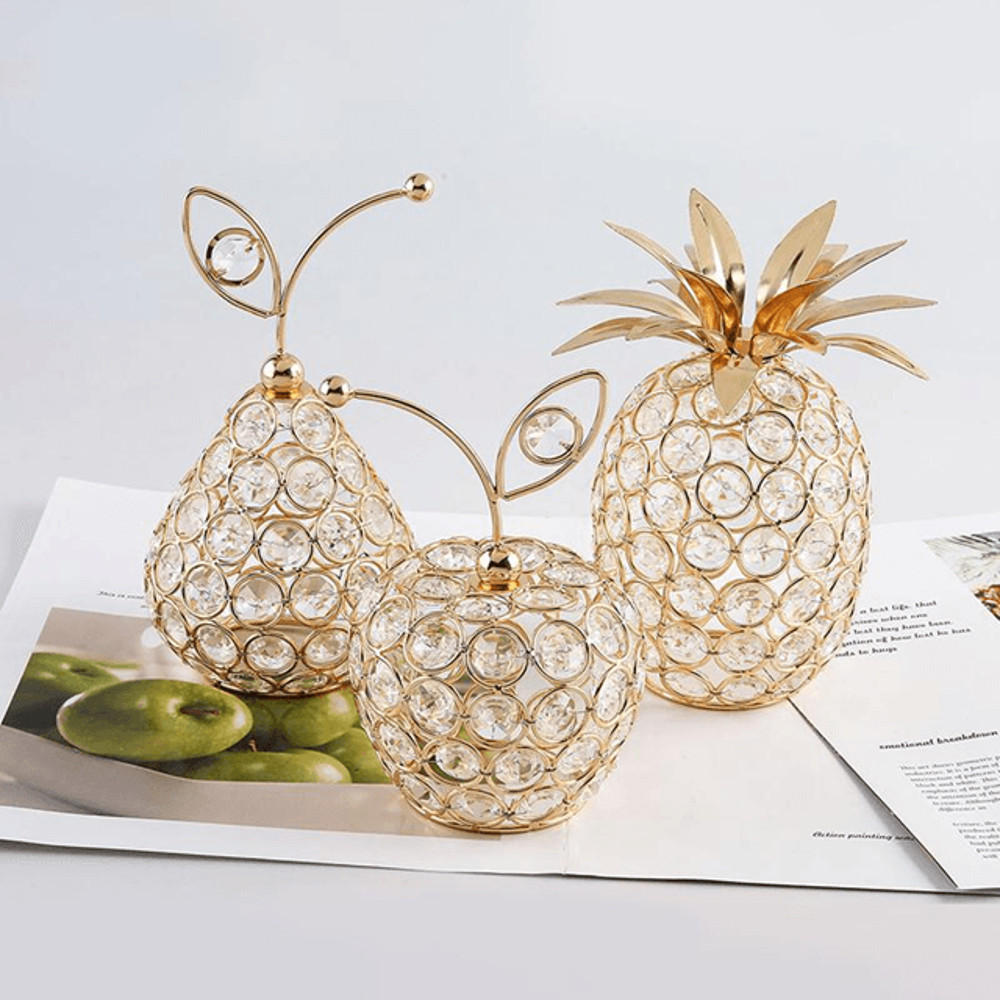 Crystal Luxe Fruit Collection Gold Rhinestone Figurine 0