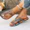 Bohemian Flower Slide Sandals For Women Lightweight Casual Summer Slippers 1