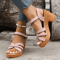 Braided Chunky High Heel Sandals For Women Summer Platform Vacation Shoes 2