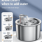Stainless Steel Cat Water Fountain 2L Automatic Pet Dispenser With Sensor And Heating Option 1