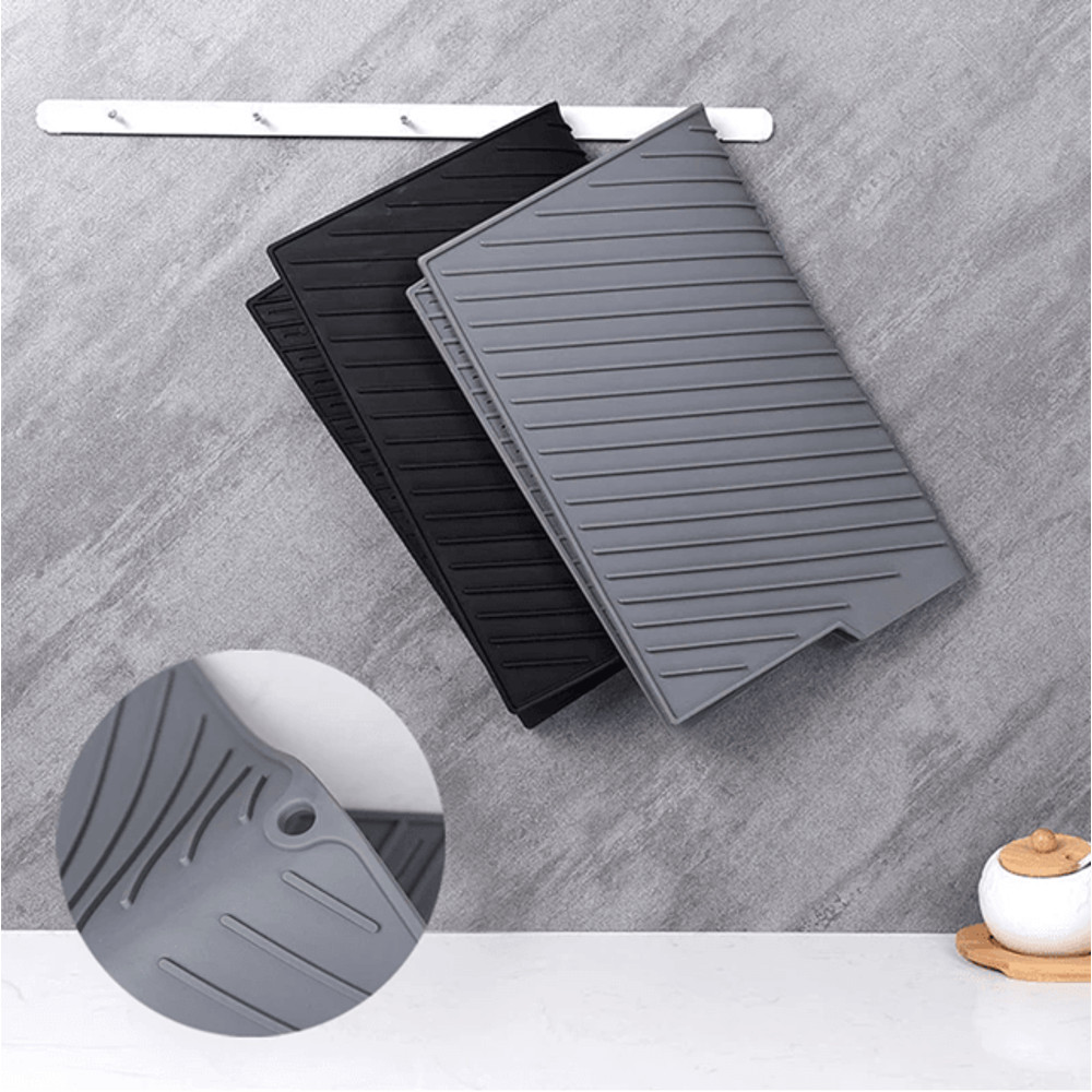 Silicone Dish Drying Mat Non Slip Heat Resistant Kitchen Counter Protector 0