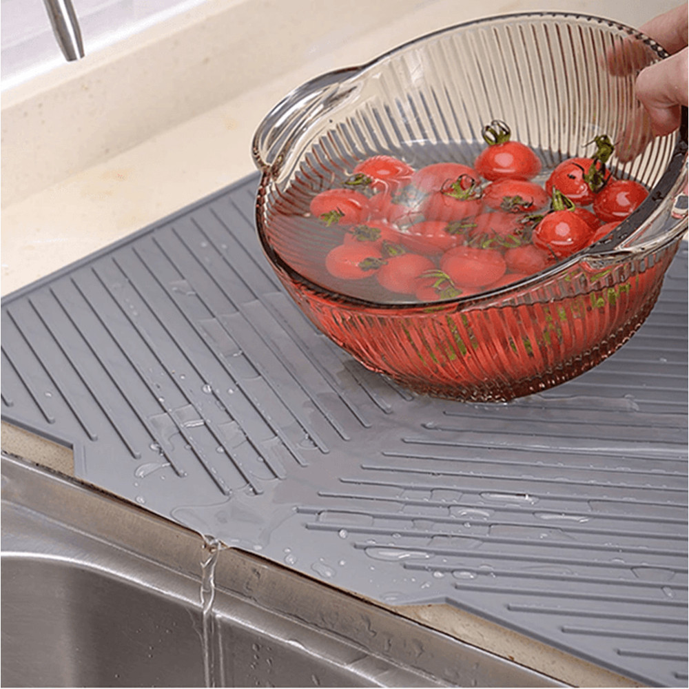 Silicone Dish Drying Mat Non Slip Heat Resistant Kitchen Counter Protector 3