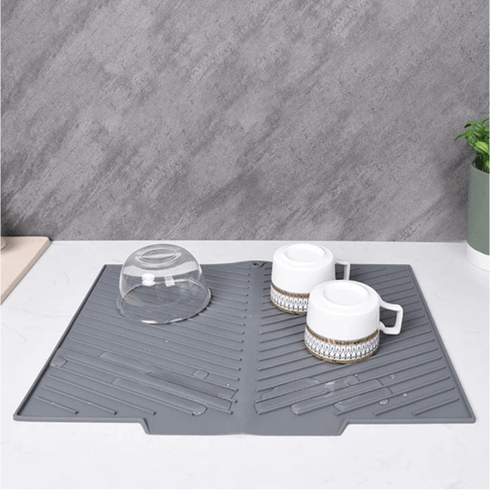 Silicone Dish Drying Mat Non Slip Heat Resistant Kitchen Counter Protector 4