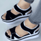Colorblock Wedge Platform Sandals For Women Summer Open Toe Block Heel Shoes 1