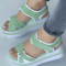 Colorblock Wedge Platform Sandals For Women Summer Open Toe Block Heel Shoes 2