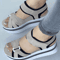Colorblock Wedge Platform Sandals For Women Summer Open Toe Block Heel Shoes 3