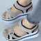 Colorblock Wedge Platform Sandals For Women Summer Open Toe Block Heel Shoes 3