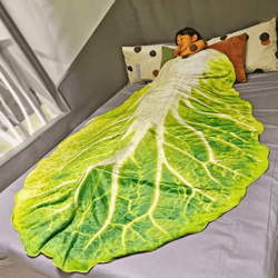 cozy cabbage flannel throw blanket cute sofa blanket for home