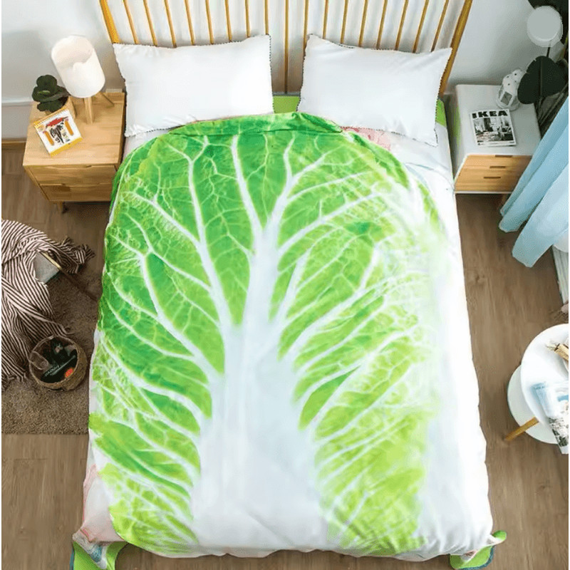 Cozy Cabbage Flannel Throw Blanket Cute Sofa Blanket For Home 2