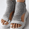 Elegant Gold Knitted Elastic Flat Sandals Braided Mesh Slip On For Women 1