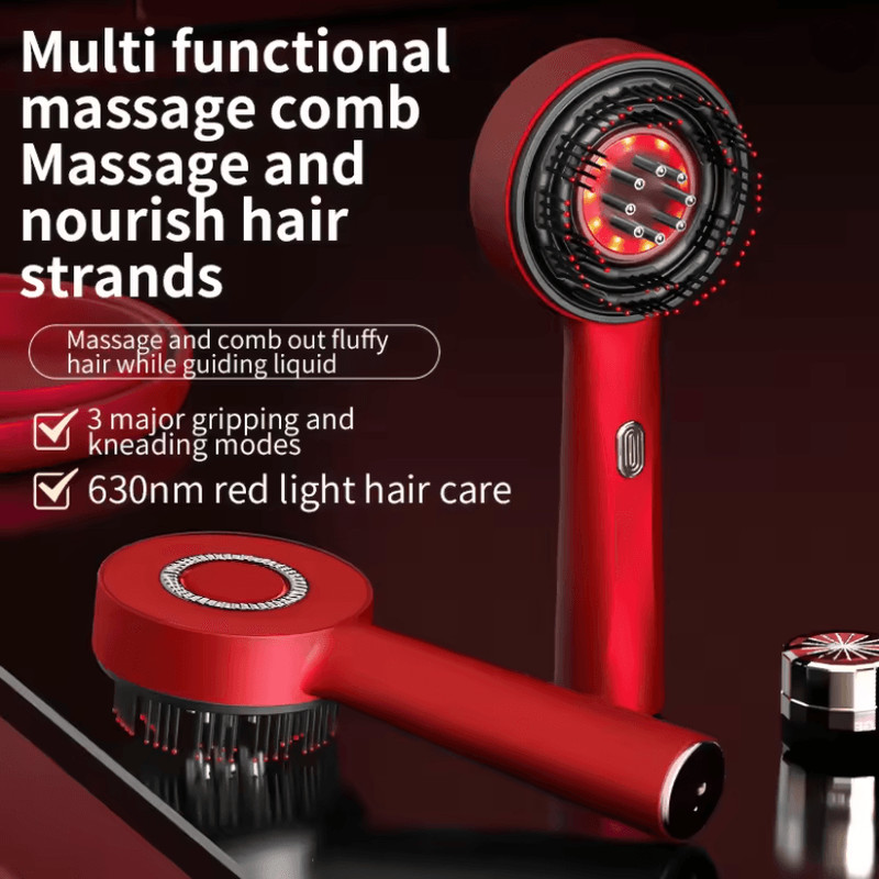 Advanced Electric Massage Comb Red Light Hair Growth Massager With Oil Applicator 0