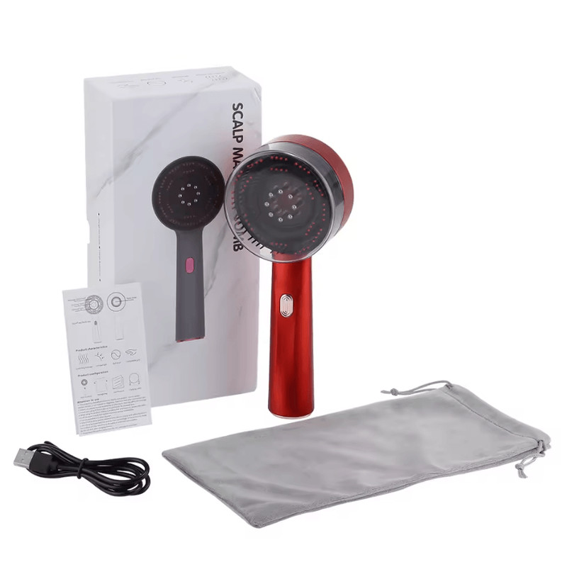 Advanced Electric Massage Comb Red Light Hair Growth Massager With Oil Applicator 3