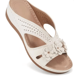 plus size floral wedge platform sandals non slip comfortable beach slippers