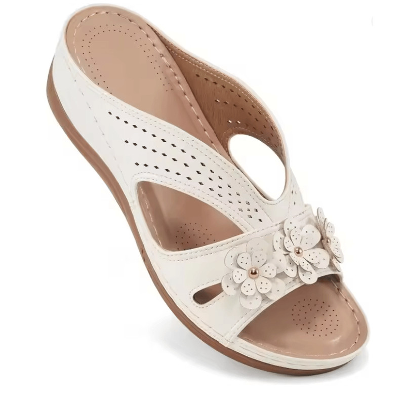 Plus Size Floral Wedge Platform Sandals Non Slip Comfortable Beach Slippers 0