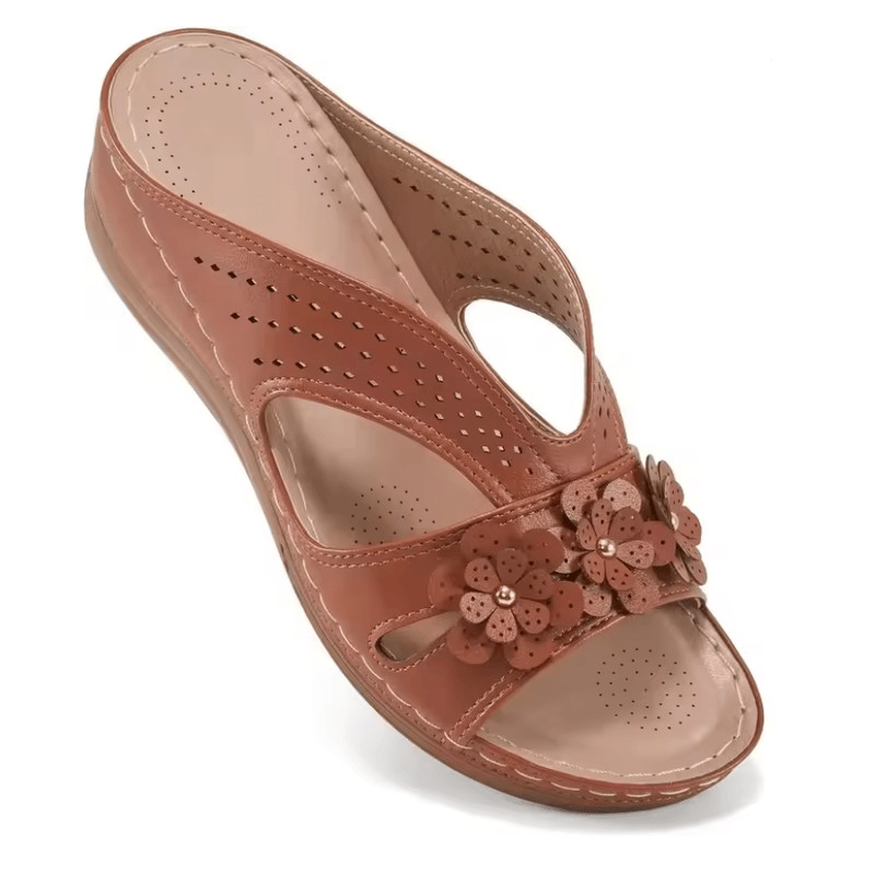 Plus Size Floral Wedge Platform Sandals Non Slip Comfortable Beach Slippers 3