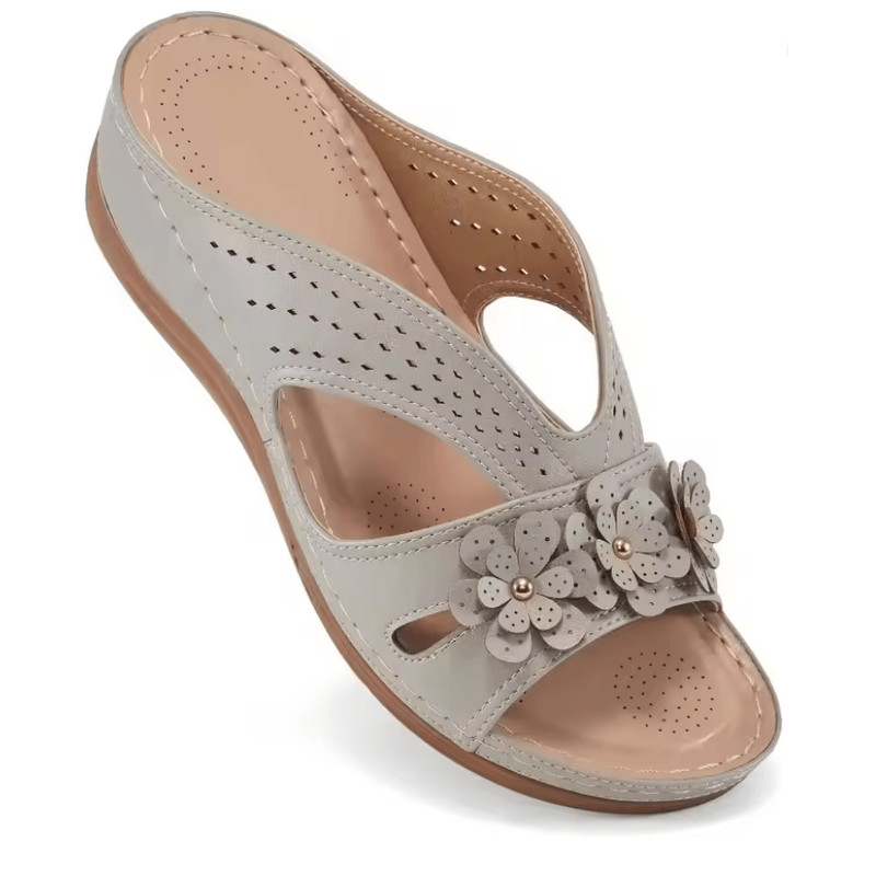 Plus Size Floral Wedge Platform Sandals Non Slip Comfortable Beach Slippers 5
