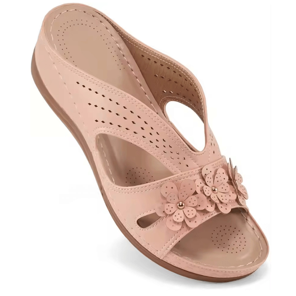 Plus Size Floral Wedge Platform Sandals Non Slip Comfortable Beach Slippers 6