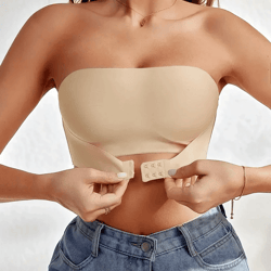 comfortable strapless seamless front button bra no padding wireless