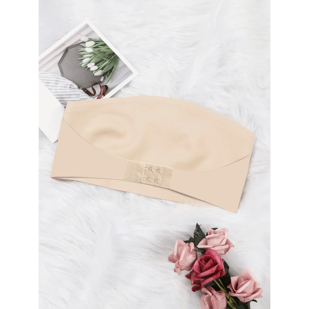 Comfortable Strapless Seamless Front Button Bra No Padding Wireless 3