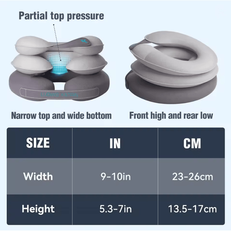 CerviEase Inflatable Neck Traction Device Cervical Stretcher Pillow For Neck Decompression And Supp 2