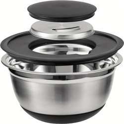 kitchenguard 8 piece stainless steel mixing bowl set with airtight lids and non slip base