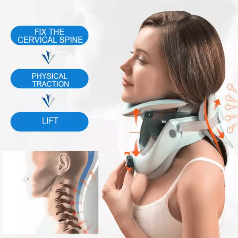 AirAlign Inflatable Neck Traction Collar Air Sac Adjustable Cervical Stretcher 2