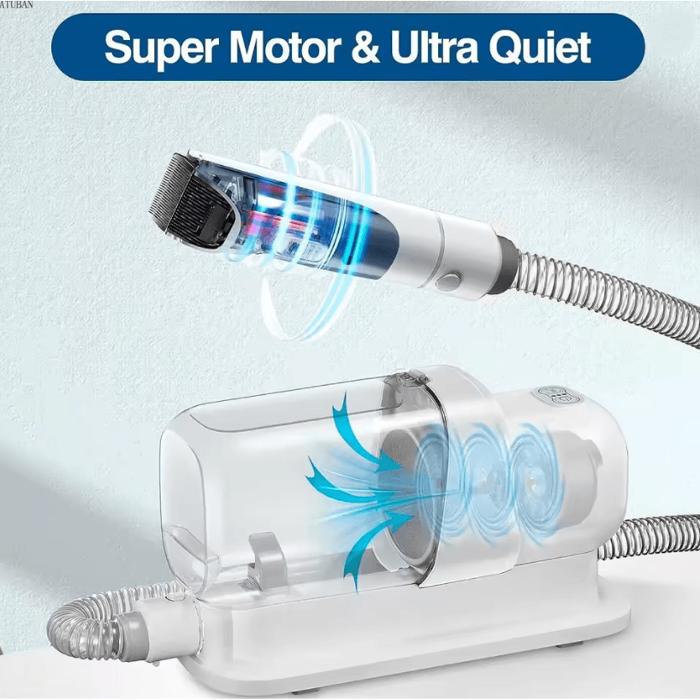 PawsClean 23L Pet Grooming Vacuum Kit With Clippers And Brushes 1