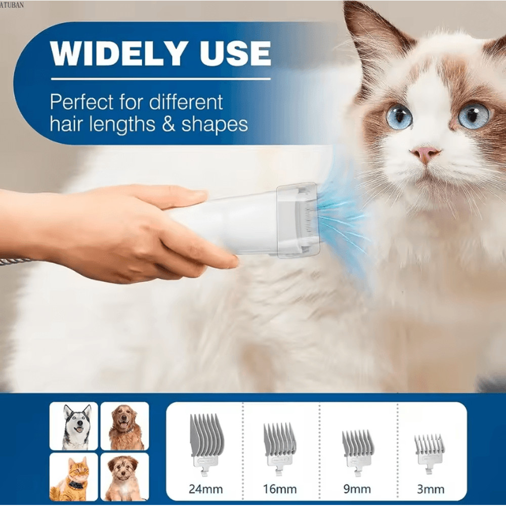 PawsClean 23L Pet Grooming Vacuum Kit With Clippers And Brushes 2