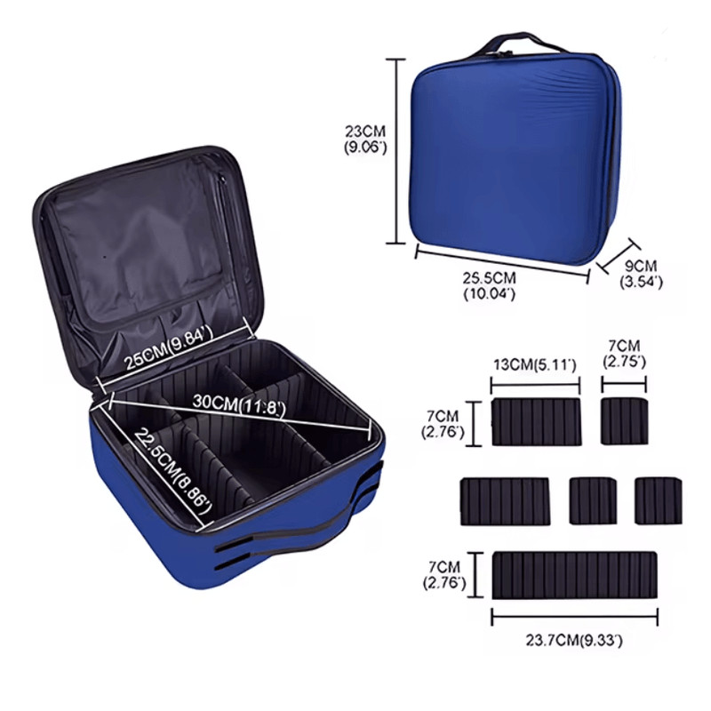 EmbroiLuxe Waterproof Embroidered Makeup Bag Large Capacity Travel Cosmetic Case 3