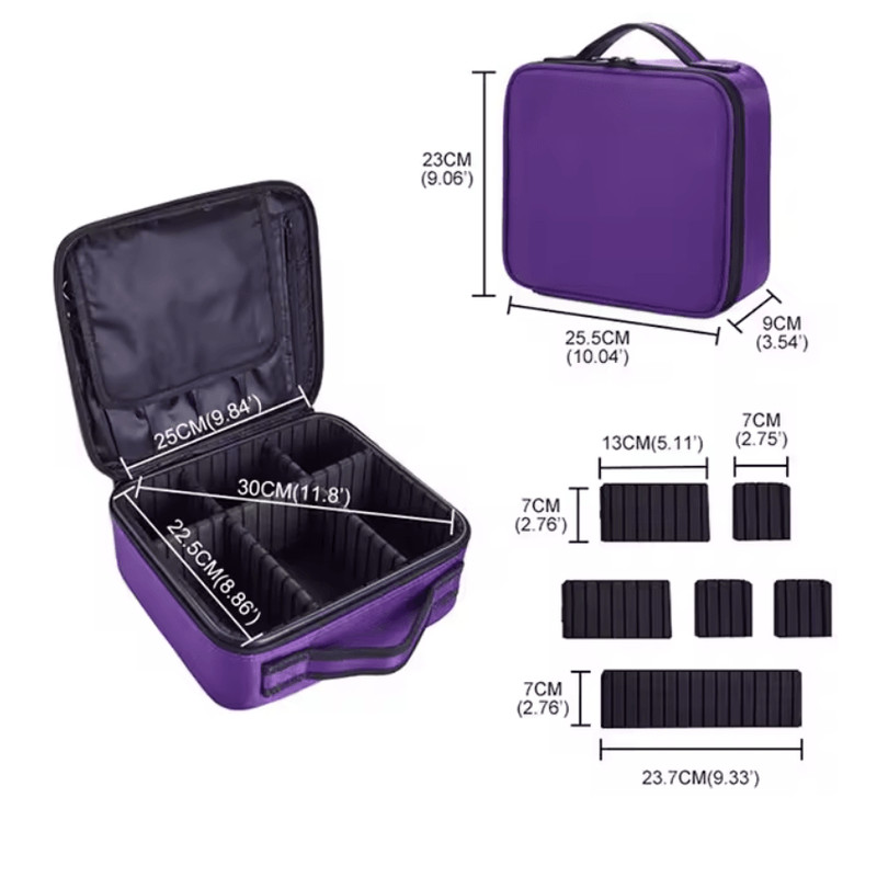 EmbroiLuxe Waterproof Embroidered Makeup Bag Large Capacity Travel Cosmetic Case 6