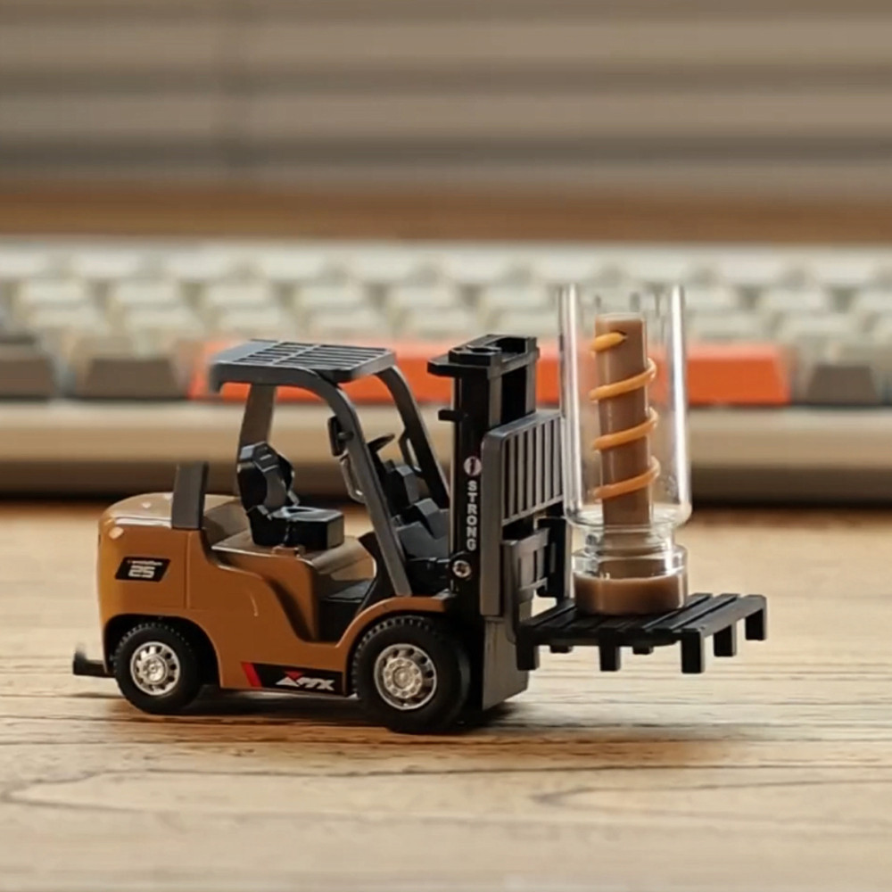 RC Alloy Forklift Toy,Mini Engineering Vehicle with Remote Control,Collectible Construction Model for Kids,Boys gifts